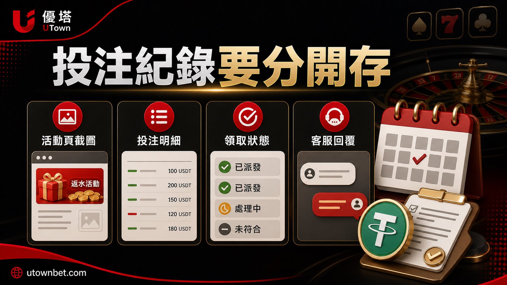 回饋紀錄三對照：投注、活動、帳務