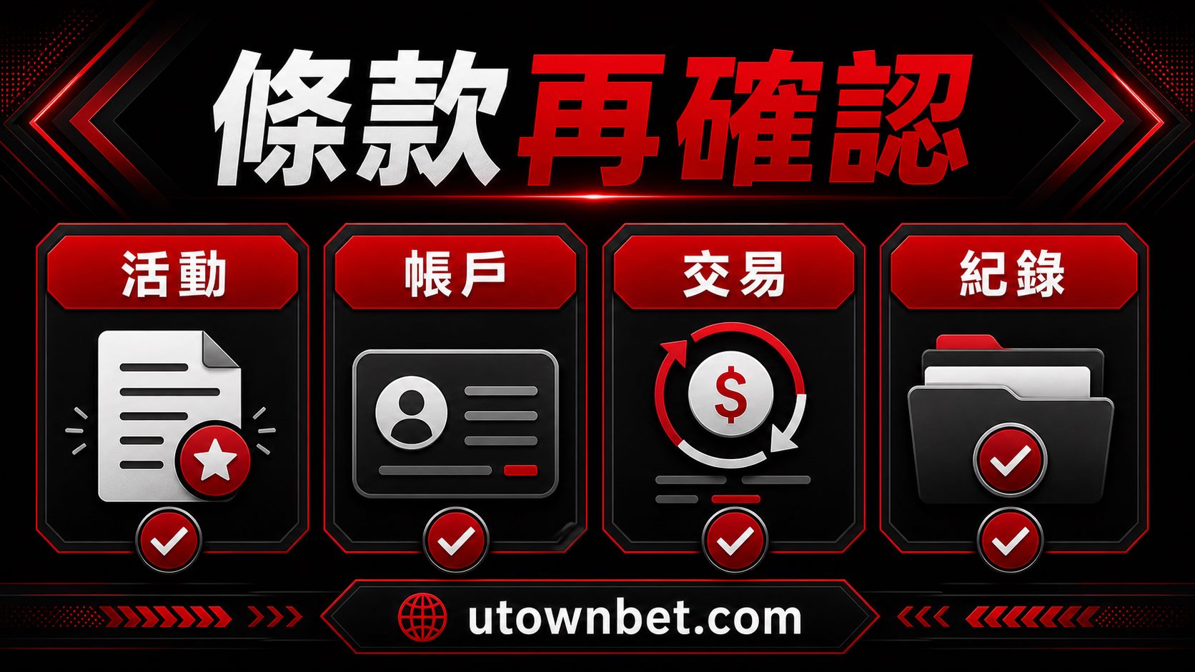 活動條款與出金前檢查圖