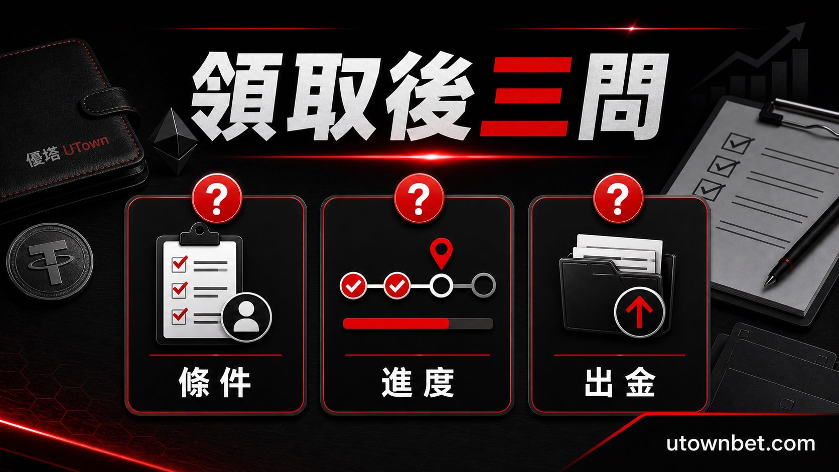 領取後三問:條件、進度、出金