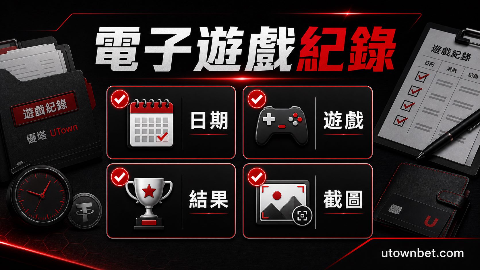 電子遊戲紀錄:日期、遊戲、結果、截圖
