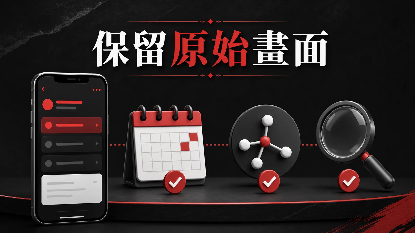 事件時間線範例,以正常使用、通知、官方檢查、密碼更新與案件建立排序