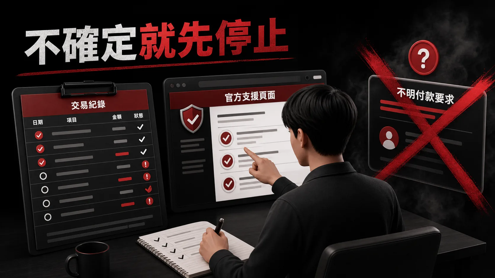 向官方支援提交事件摘要的格式,包含時間、現象、已完成動作與案件編號