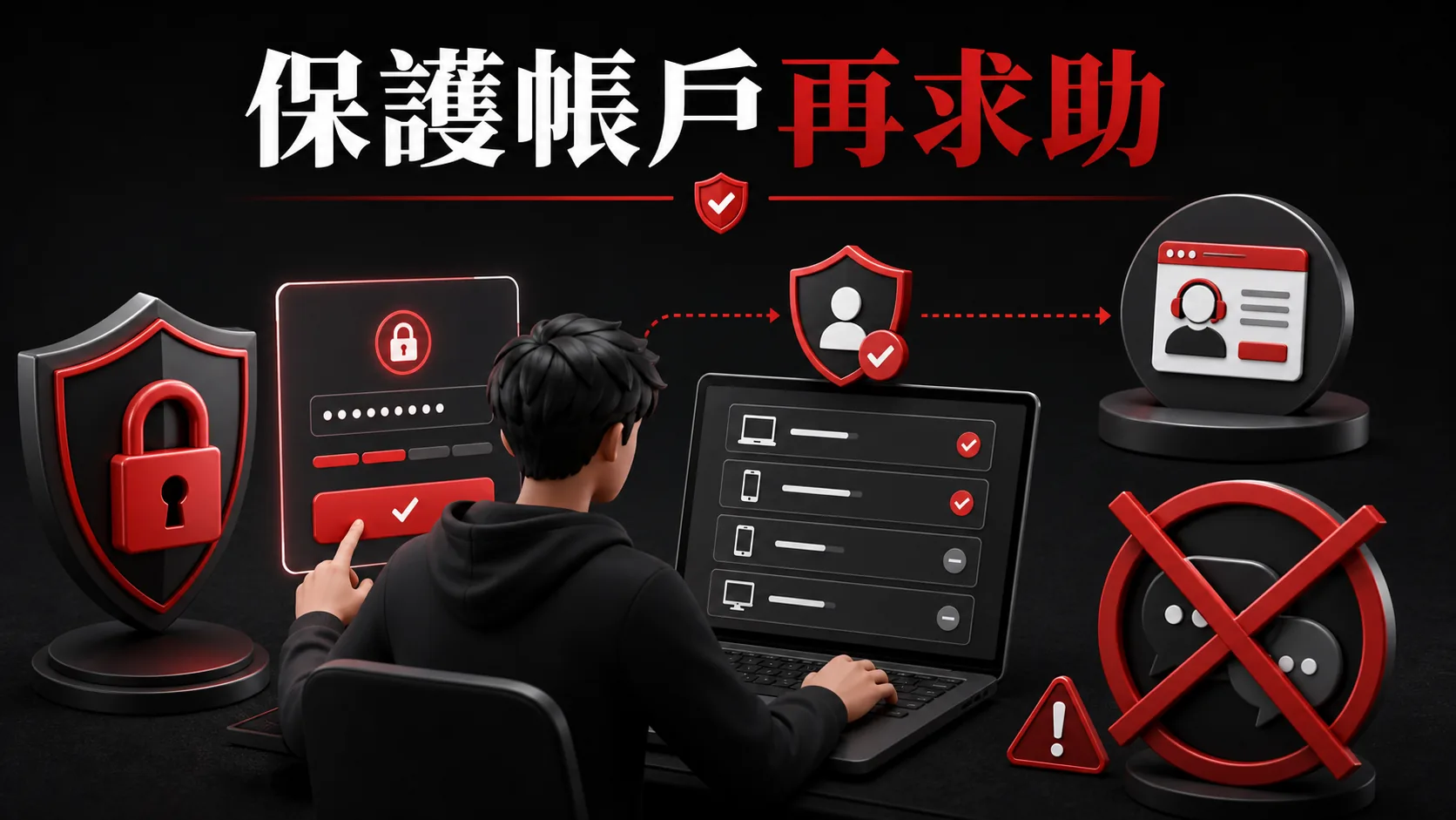從官方入口檢查帳戶安全設定的示意圖
