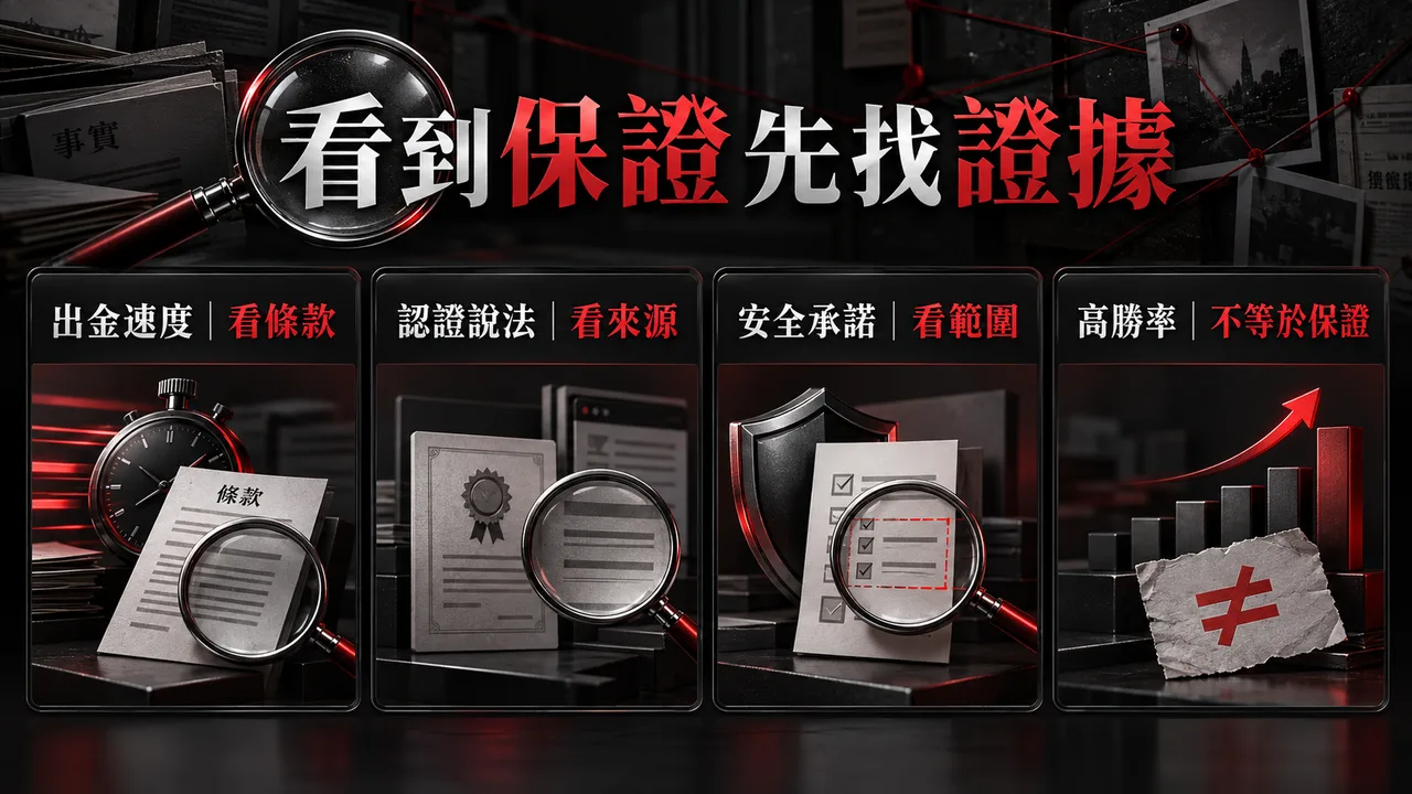 娛樂平台保證說法查核:條款、來源、範圍與機率資訊圖
