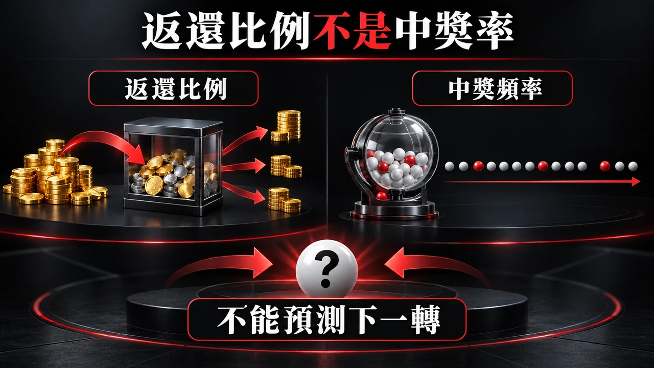 返還比例不是中獎率資訊圖